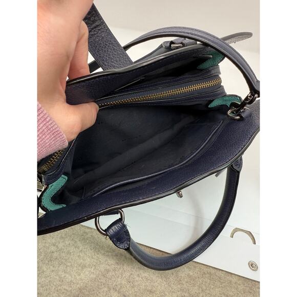 Coach Mercer 24 Satchel Crossbody Purse Multi Floral Teal Yankee - Picture 14 of 16